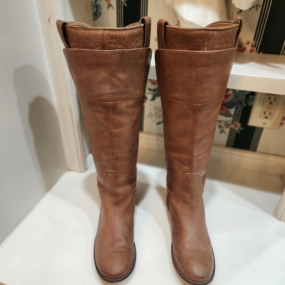 Frye 'Paige' Tall Riding Boots 100% Leather Sz 6 Brown - Picture 2 of 14